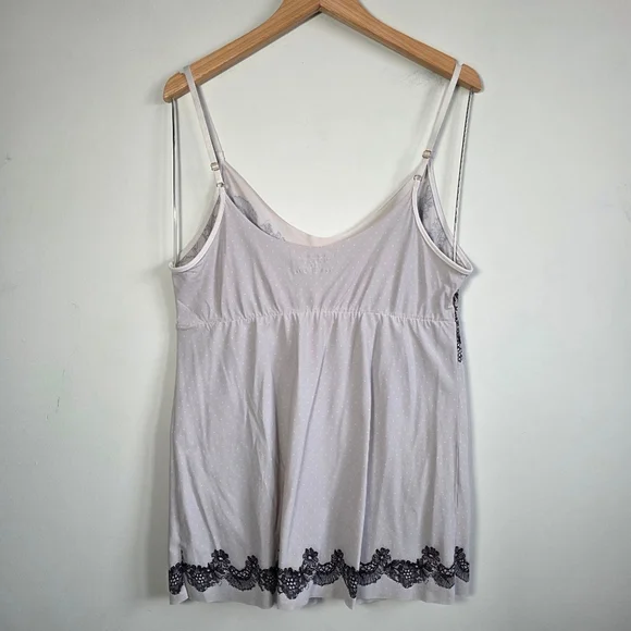 Commando Lace Trim Cami Tank Top Nude Black Floral Print Lingerie Camisol Sz L - Picture 4 of 6